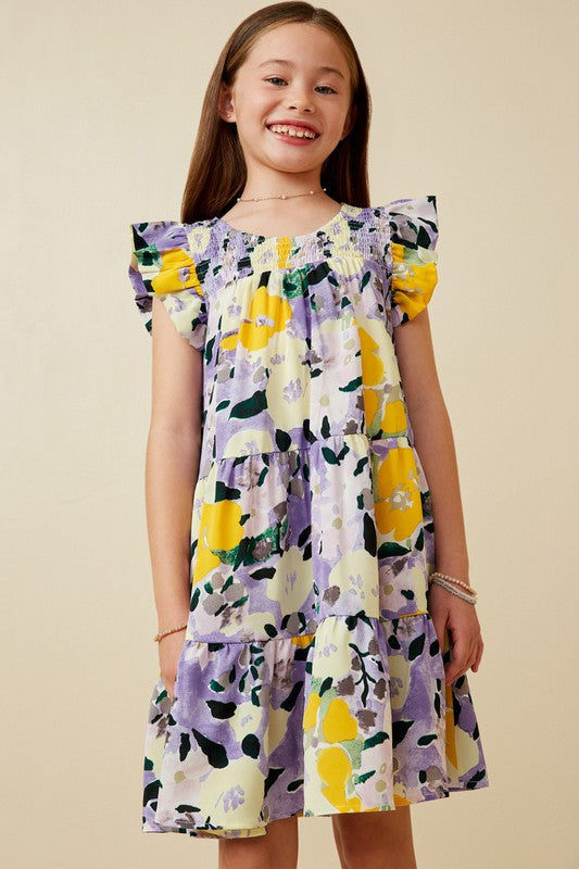 Floral Smocked Ruffle Tank Dress