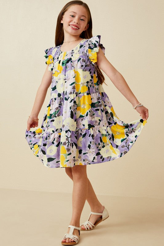 Floral Smocked Ruffle Tank Dress