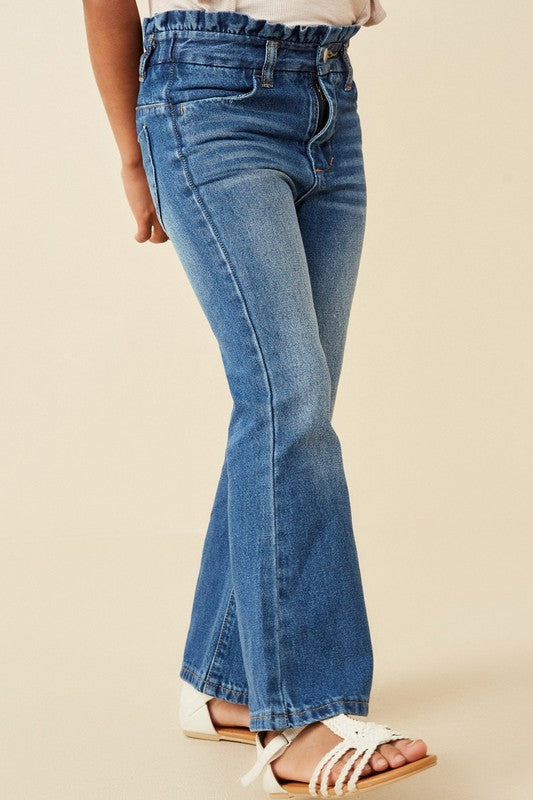 Paper Bag Flared Jeans