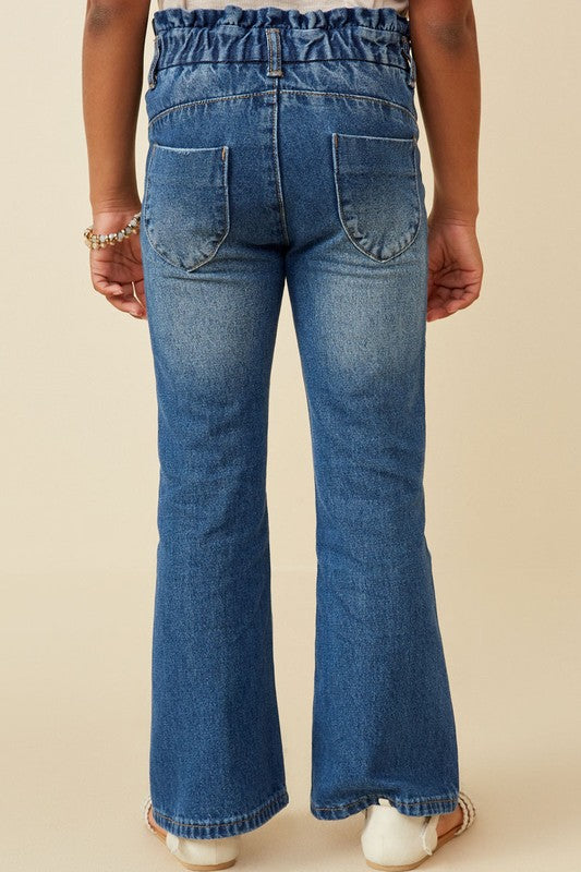 Paper Bag Flared Jeans