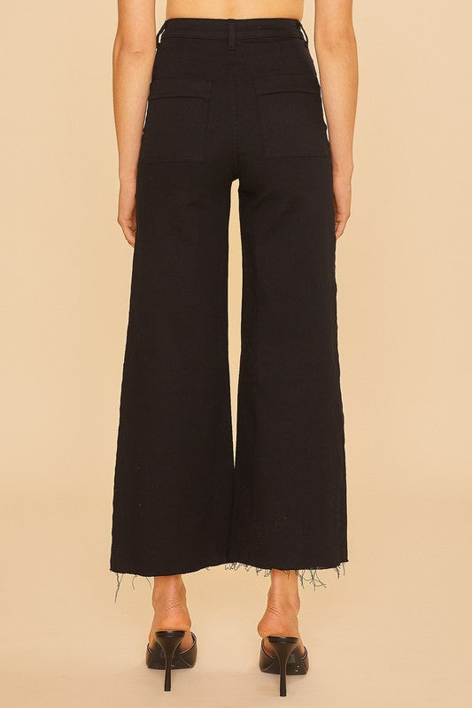 Front Two Pocket Wide Leg Jeans