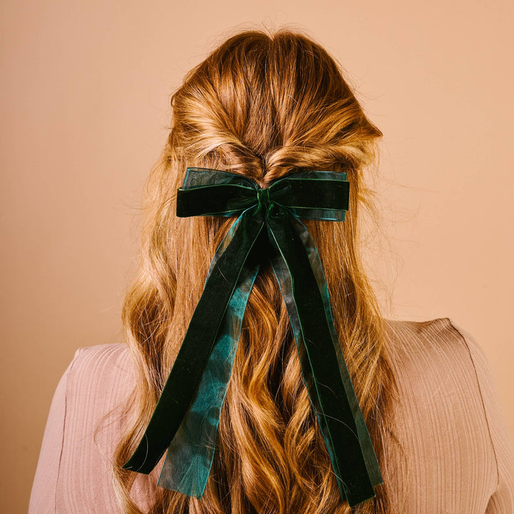 Green Velvet Bow