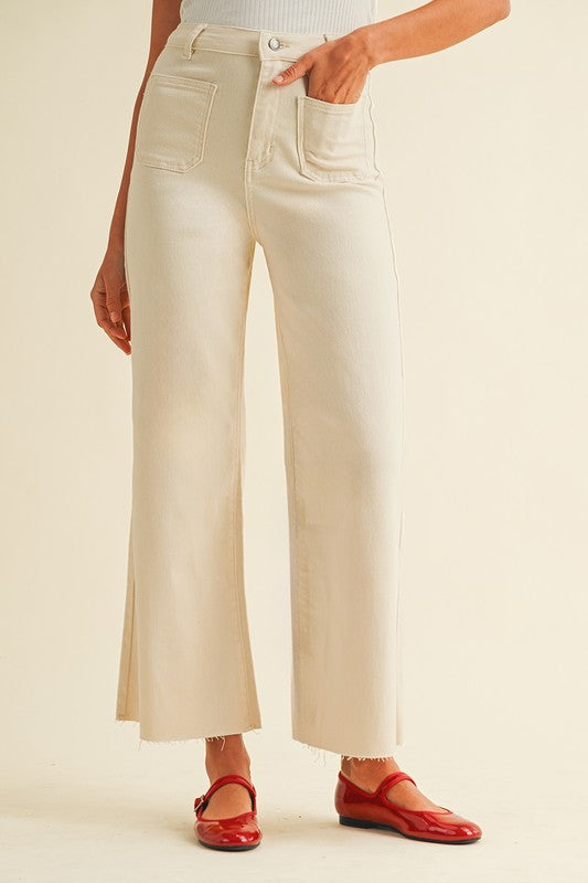 Front Two Pocket Wide Leg Jeans