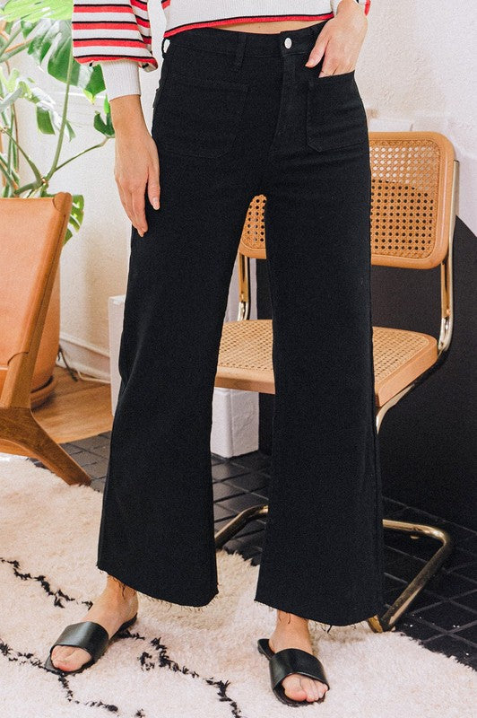 Front Two Pocket Wide Leg Jeans