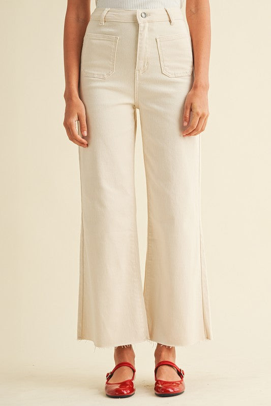 Front Two Pocket Wide Leg Jeans
