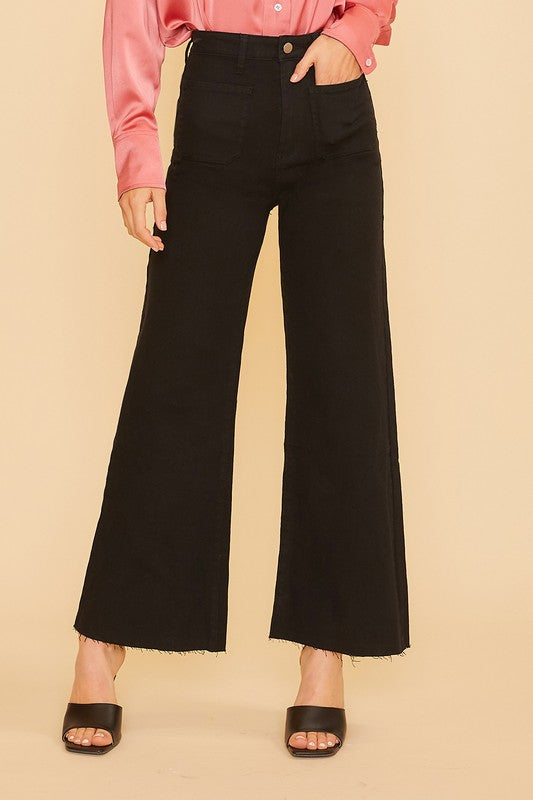 Front Two Pocket Wide Leg Jeans