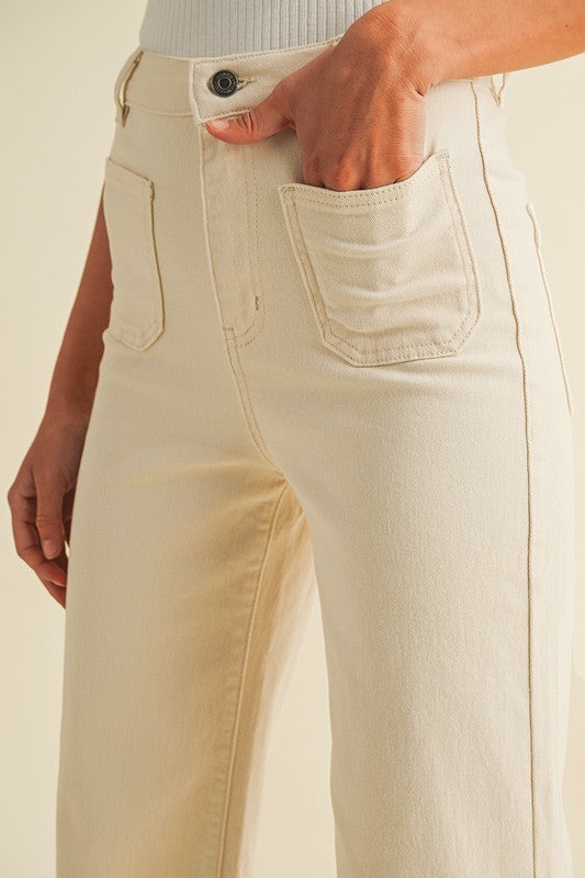 Front Two Pocket Wide Leg Jeans