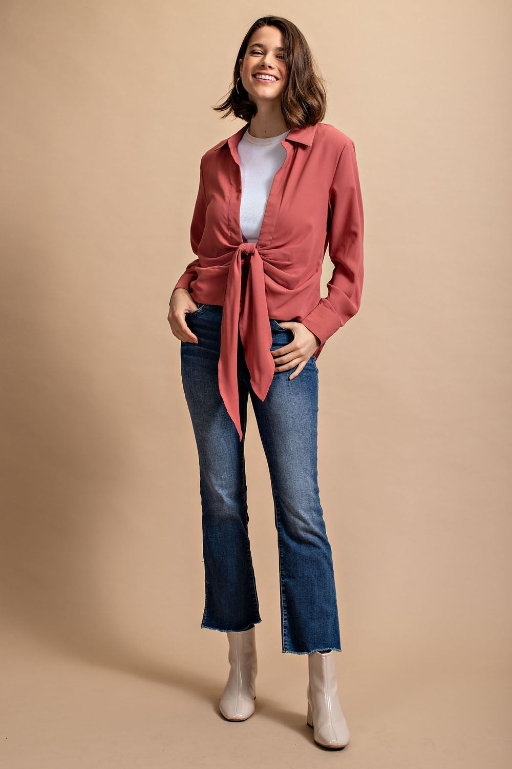 Tie Front Button Down
