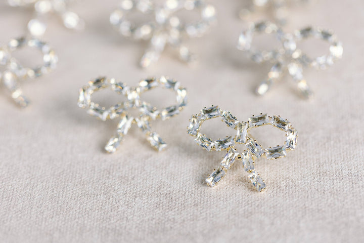 Diamond Bow Earrings