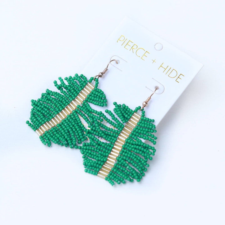 Beaded Palm Fringe Earring