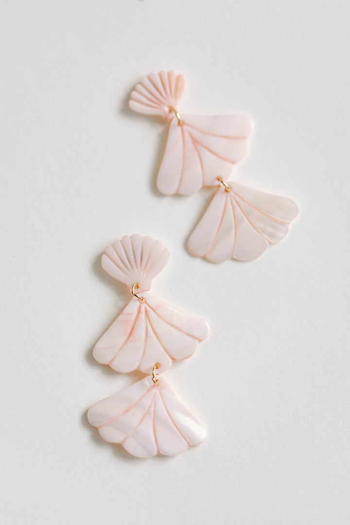 Pink Mermaid Shell Earrings