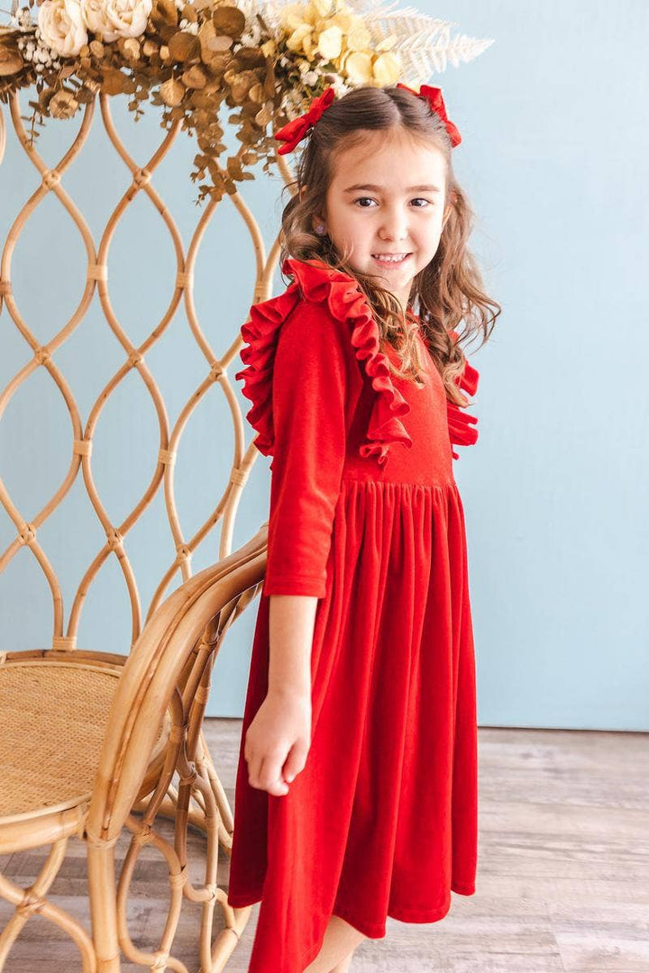 Red Velvet Twirl Dress