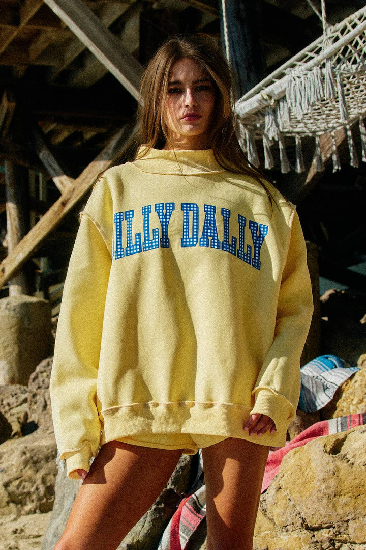 DILLYDALLY Reversible Mockneck Sweatshirt
