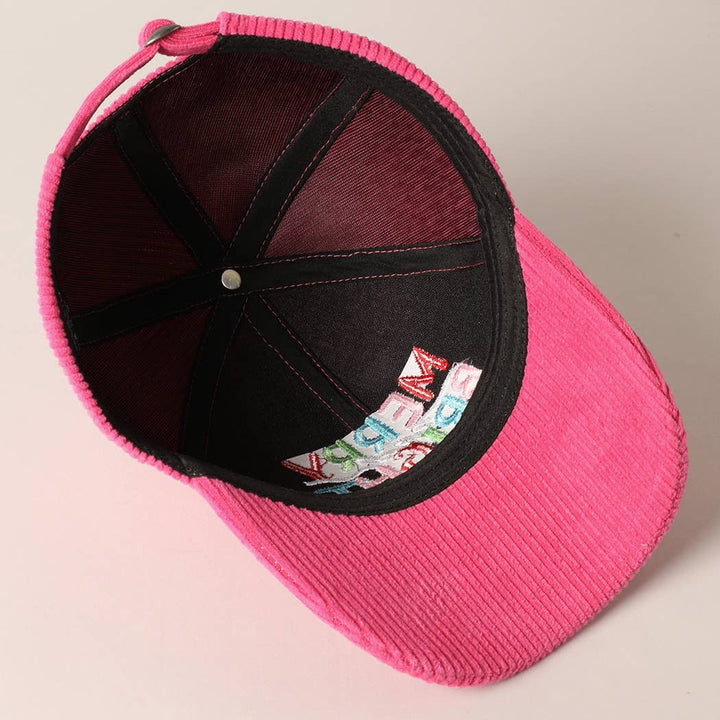 Merry and Bright Embroidery Corduroy Cap