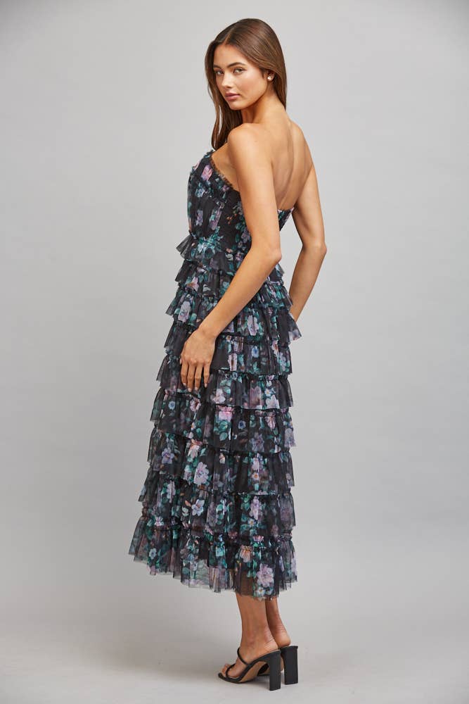 TULLE STRAPLESS DRESS