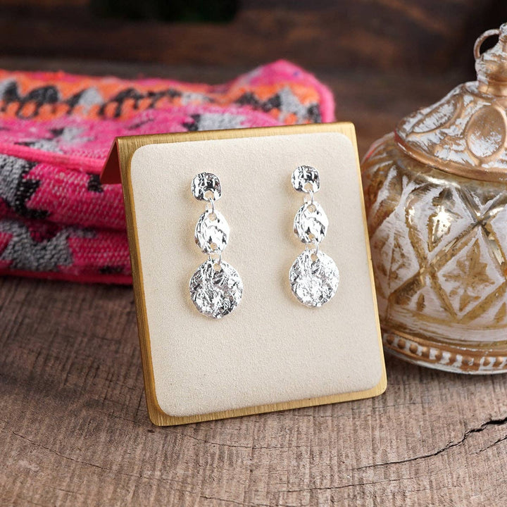 Soul Shine – Textured Triple Disc Earrings