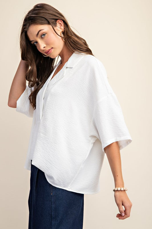 Pull on V-neck Top