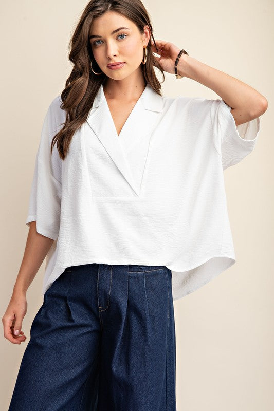 Pull on V-neck Top