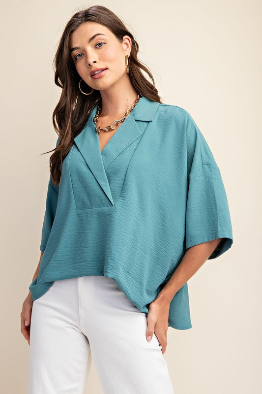 Pull on V-neck Top