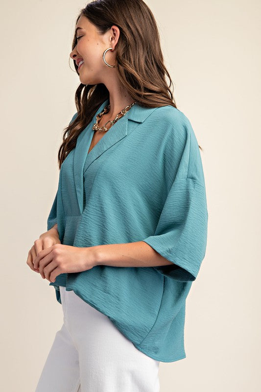 Pull on V-neck Top