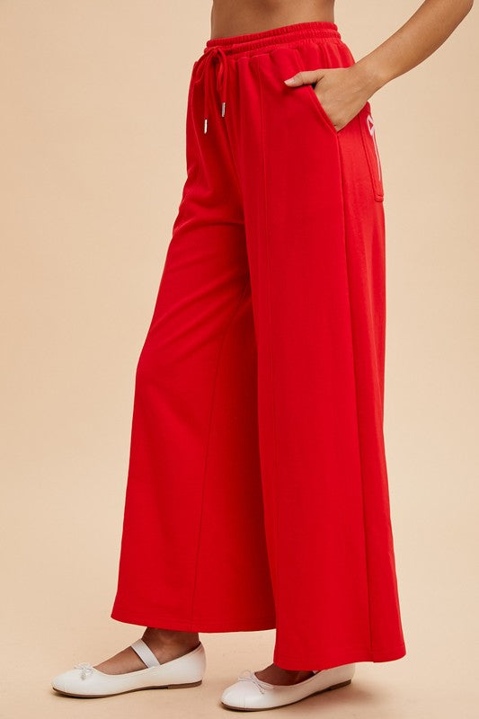 Wide Leg Lounge Pants w/ Bows