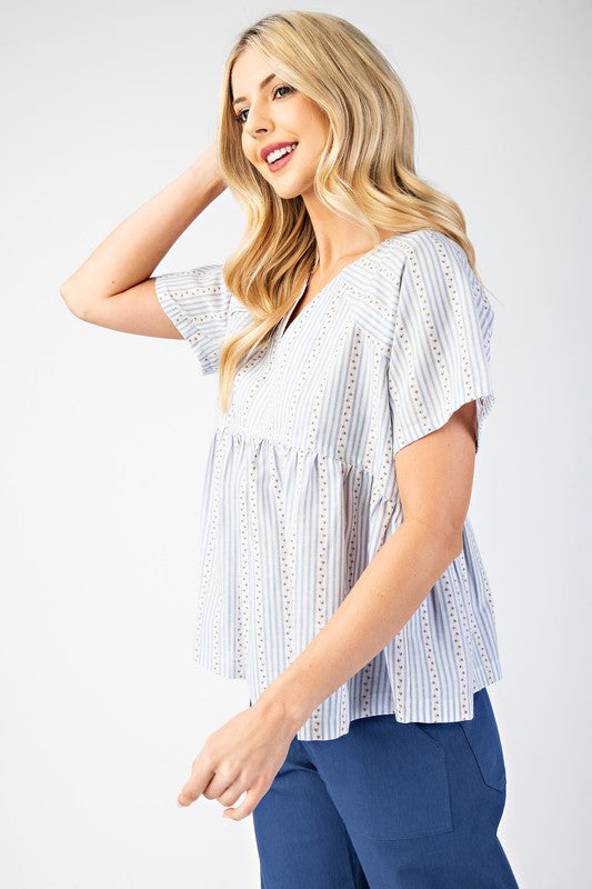 Sky Blue Babydoll Top