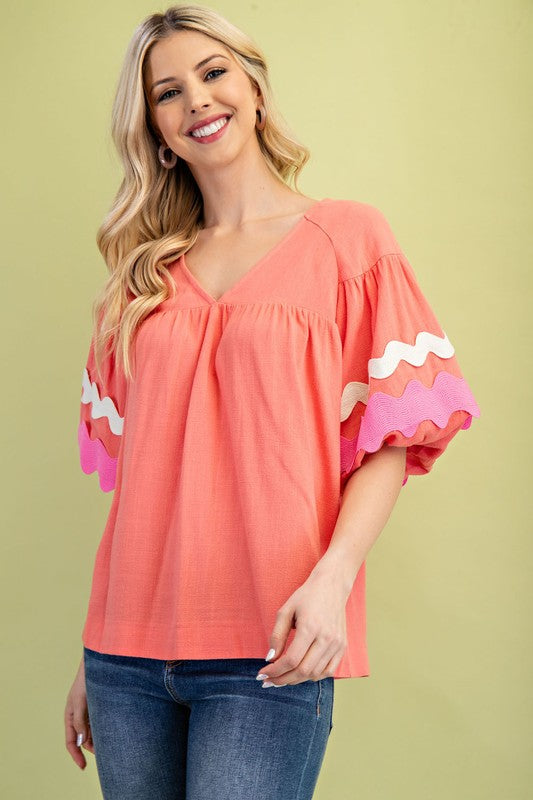 Linen Ric Rac Top