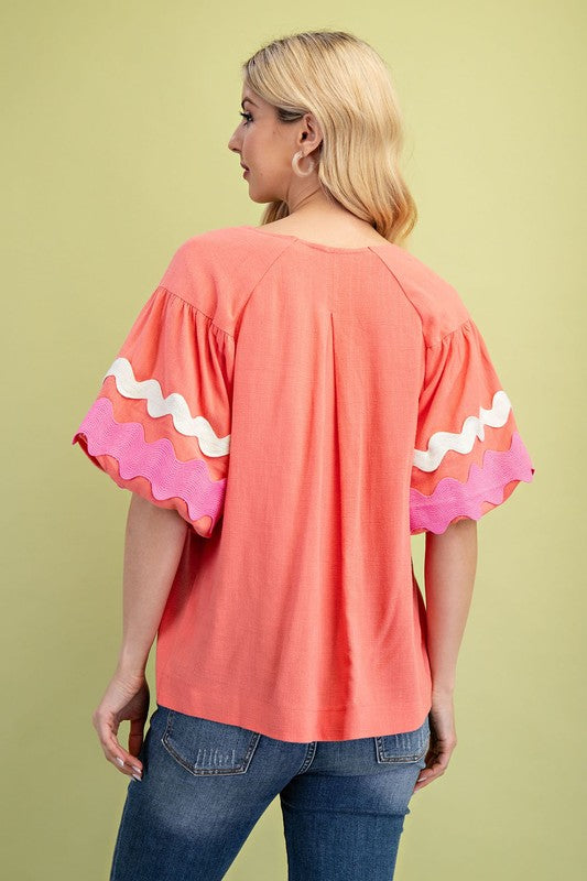 Linen Ric Rac Top