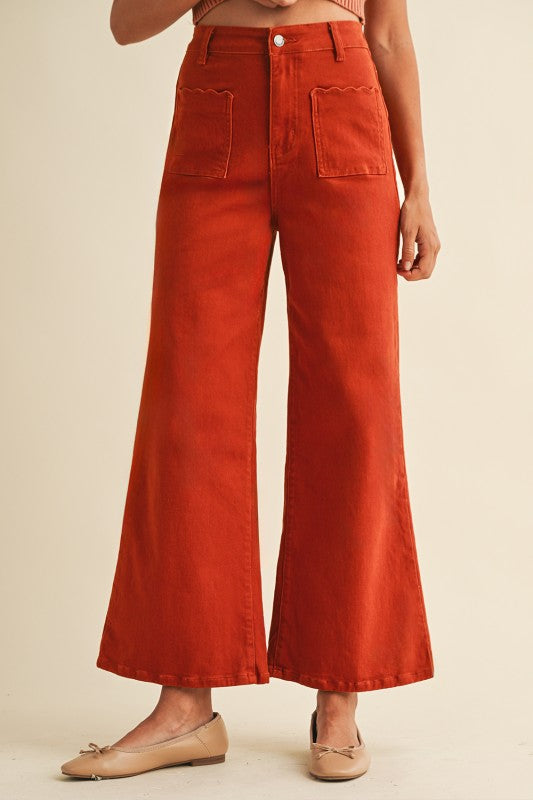 Scallop Pocket Denim Pants