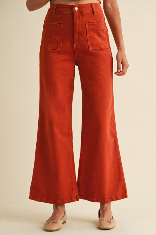 Scallop Pocket Denim Pants
