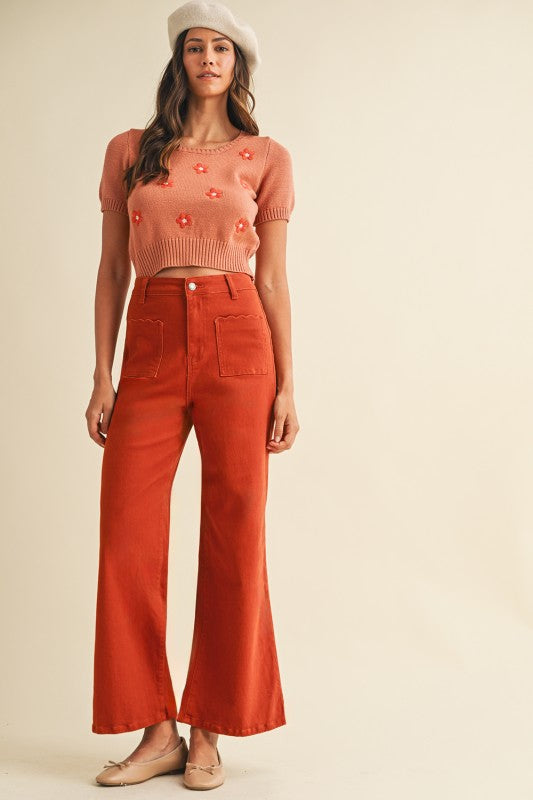 Scallop Pocket Denim Pants