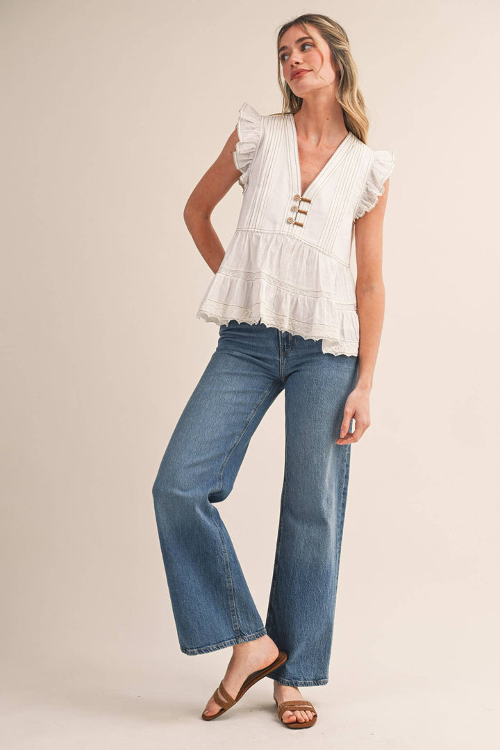 STITCH LACE TRIM TOP