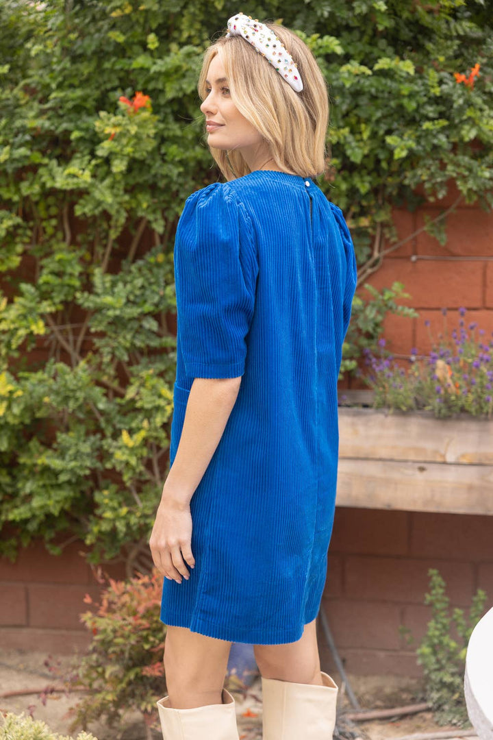 Royal Blue Corduroy Dress