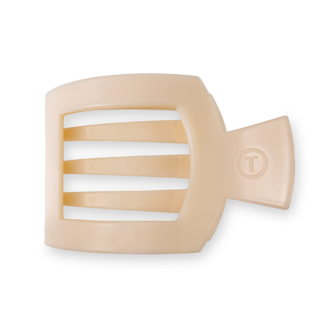 Almond Beige Large Flat Square Clip