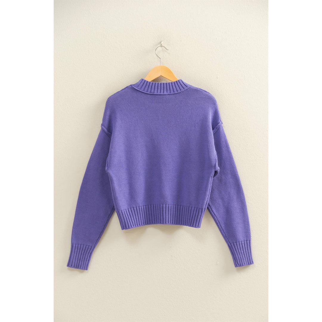 Purple Seam Front Sweater