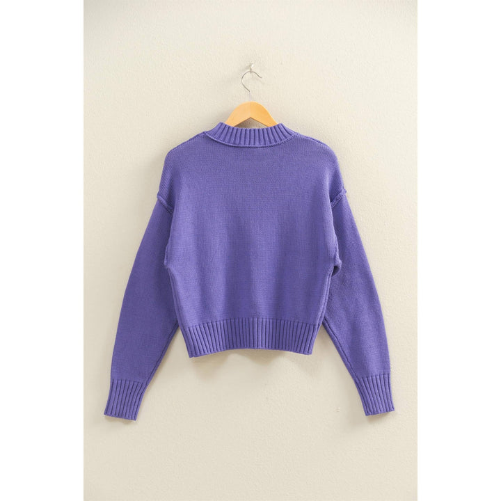 Purple Seam Front Sweater
