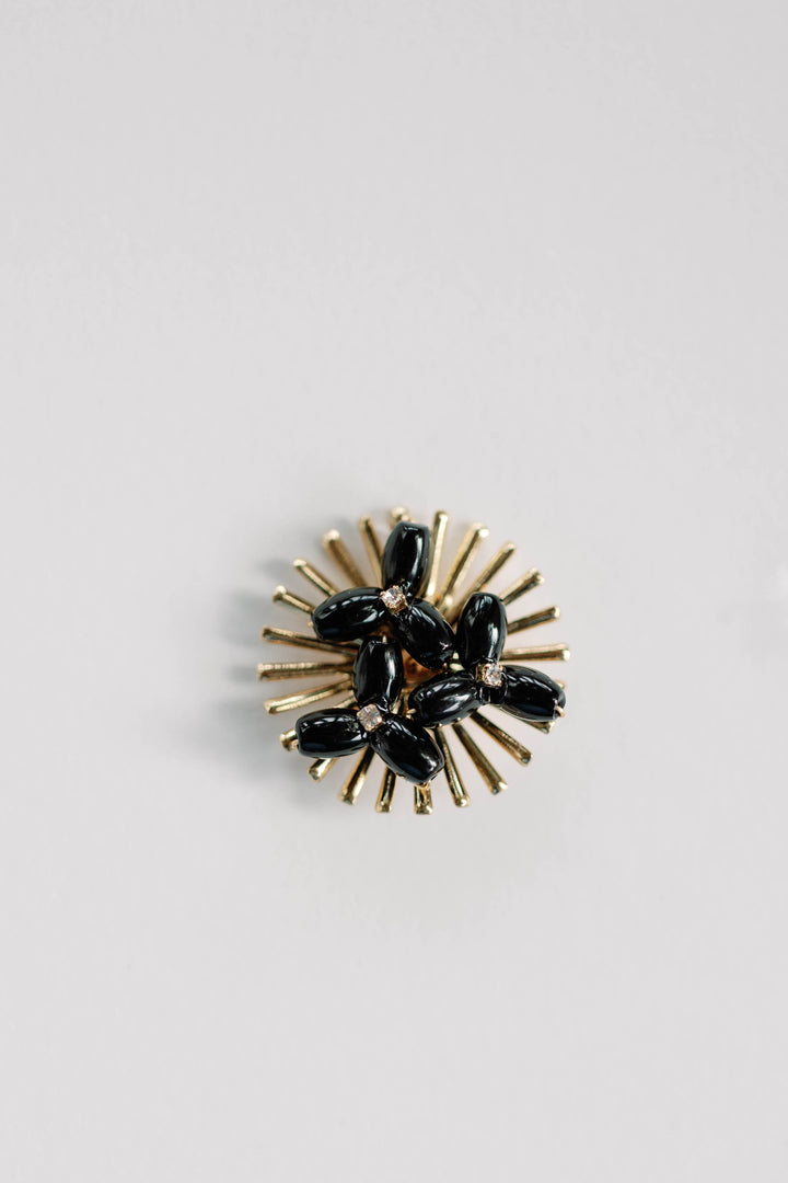 Black Sunburst Earrings