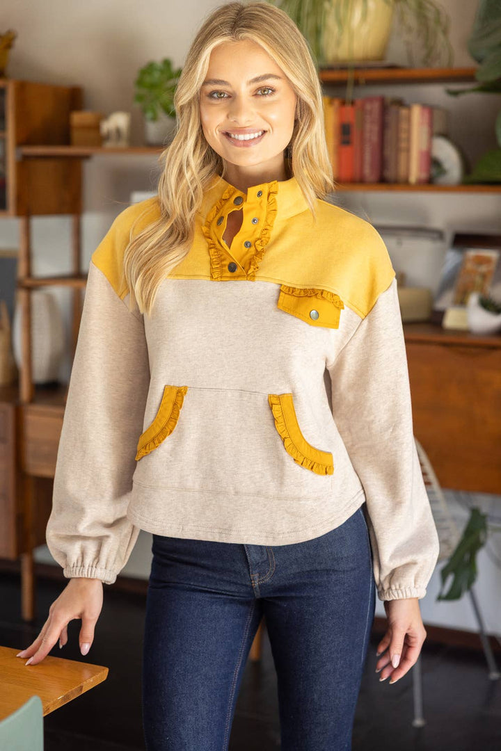 Mustard Snap Sweatshirt