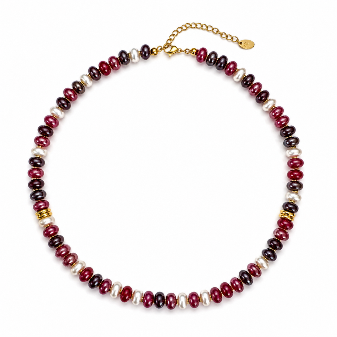 Beaded Necklace – Natural Stone Beads Mix