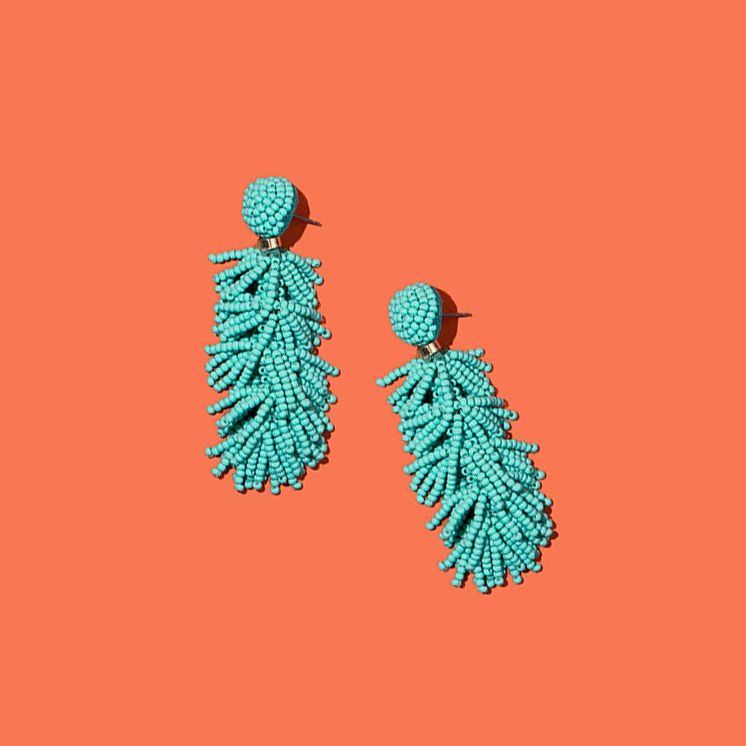 Beaded Tiered Tassel Earrings