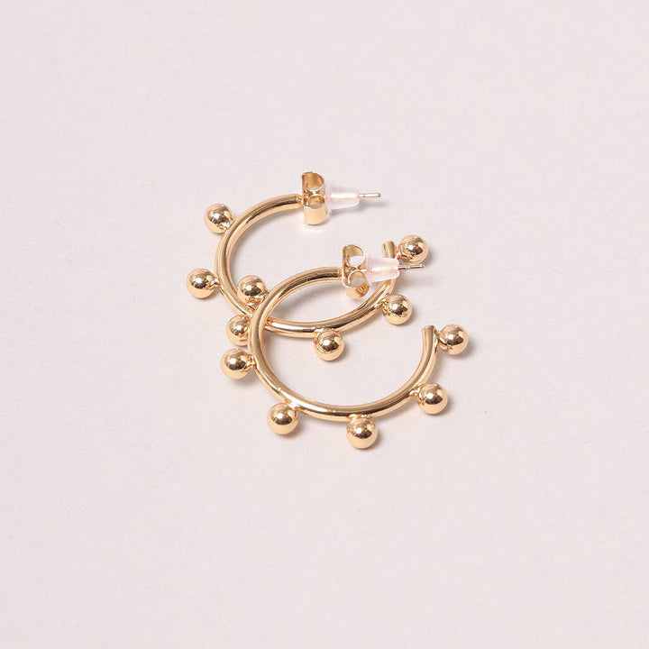 14K Gold-Dipped Post Round Earring