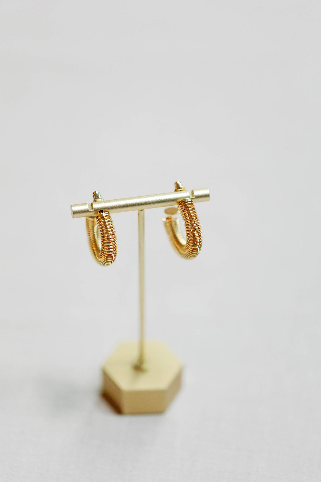 Gold Coil Hoop Earrings