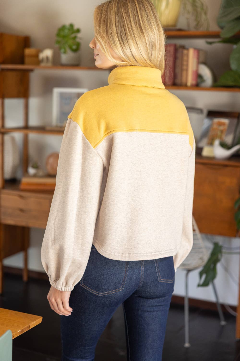 Mustard Snap Sweatshirt