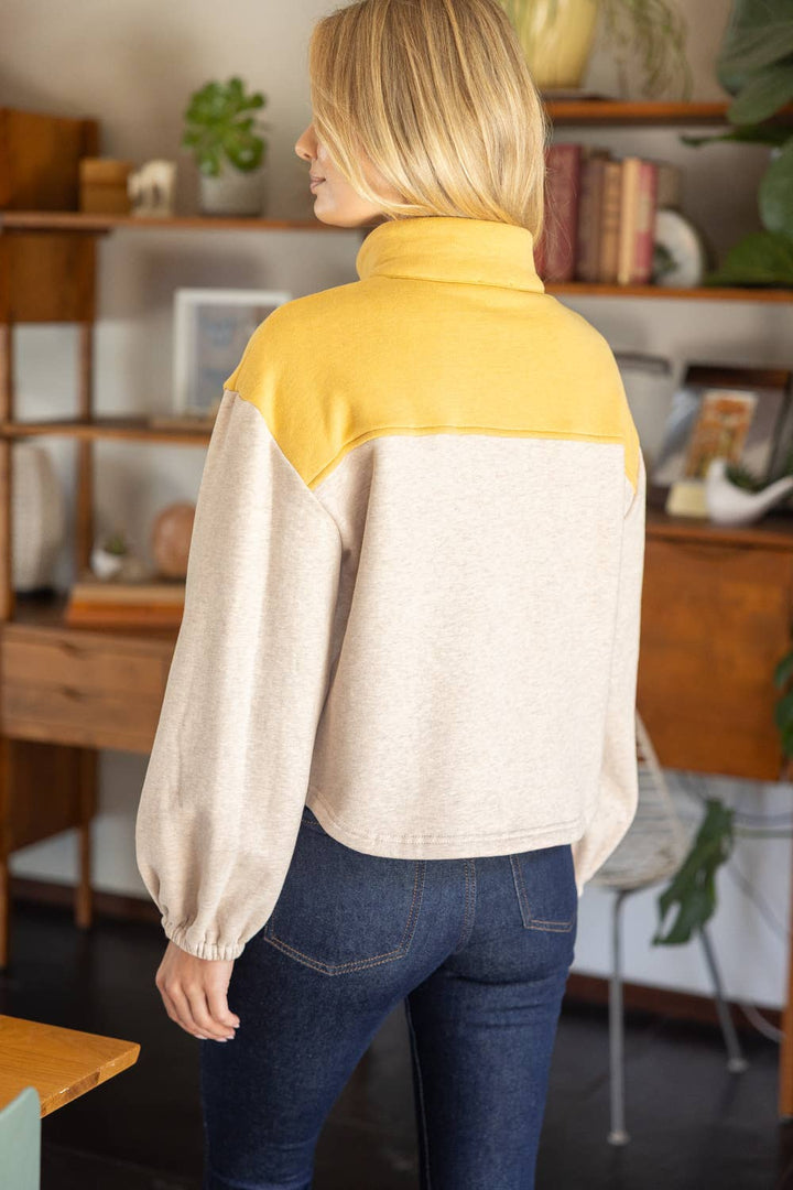 Mustard Snap Sweatshirt