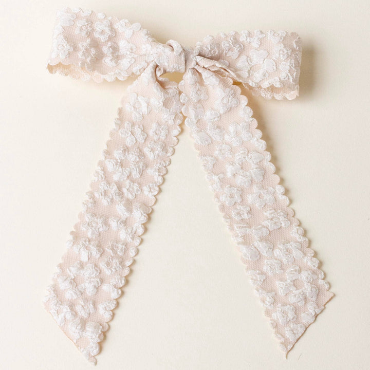 Flower Scallop Hair Bow