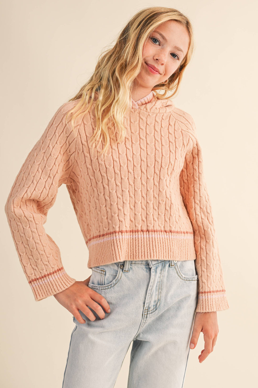 GIRLS HOODED SWEATER