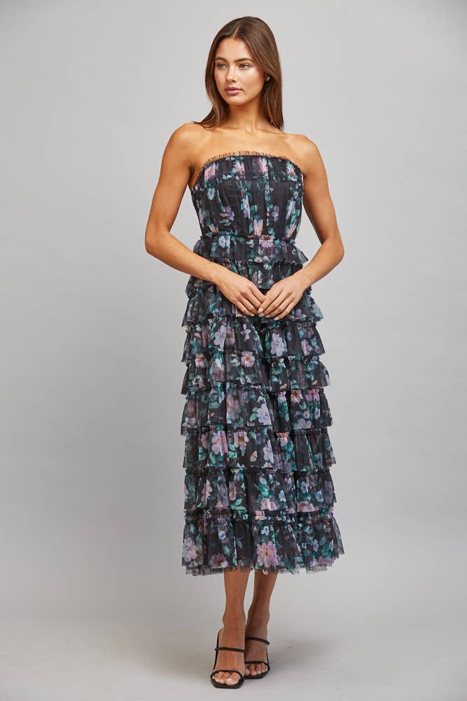 TULLE STRAPLESS DRESS
