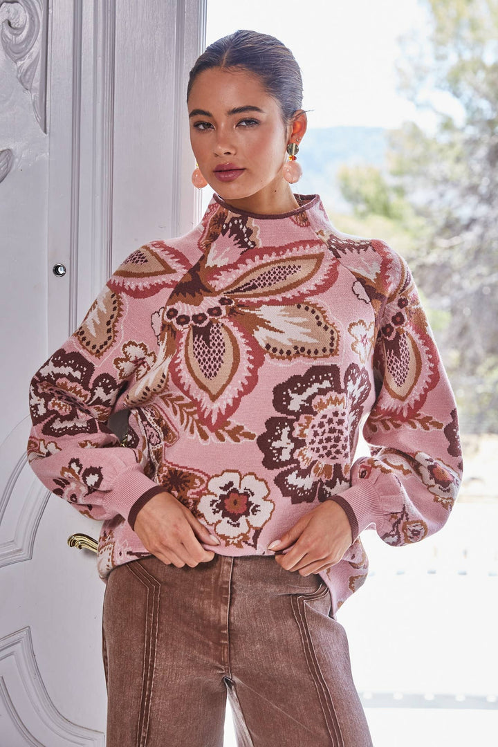 BOLD FLORAL & PAISLEY SWEATER