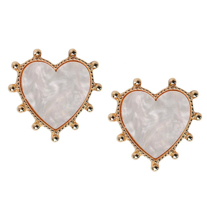 Studded Pink Heart Earrings