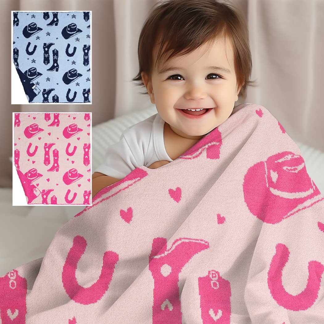 Child's  Cow Boy or Girl  Throw Blanket